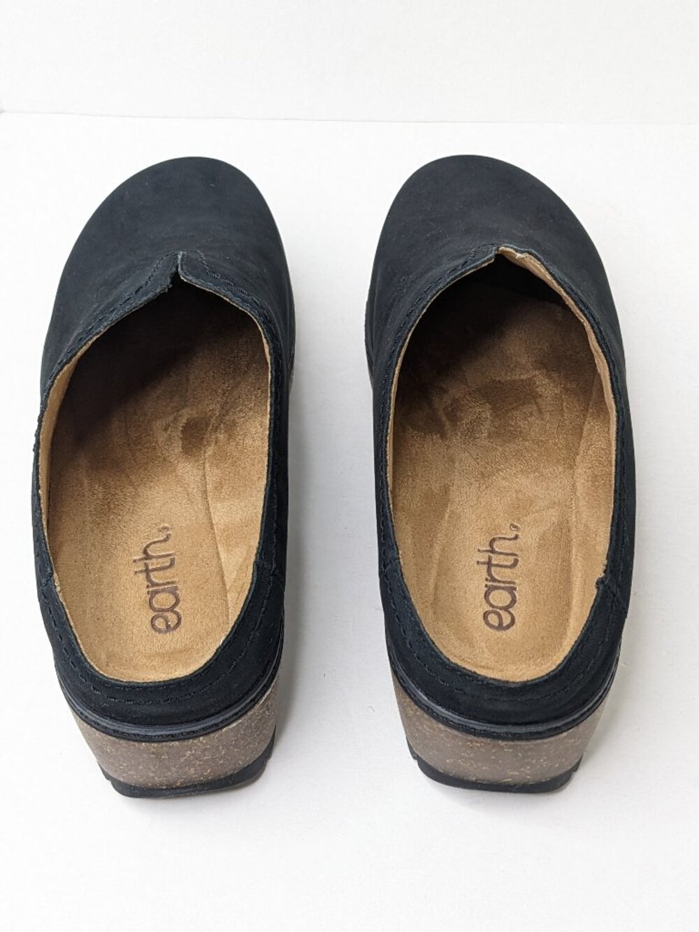 Earth Kolia Slip-On Clogs Black Leather Women's 8 Wide - Picture 4 of 6